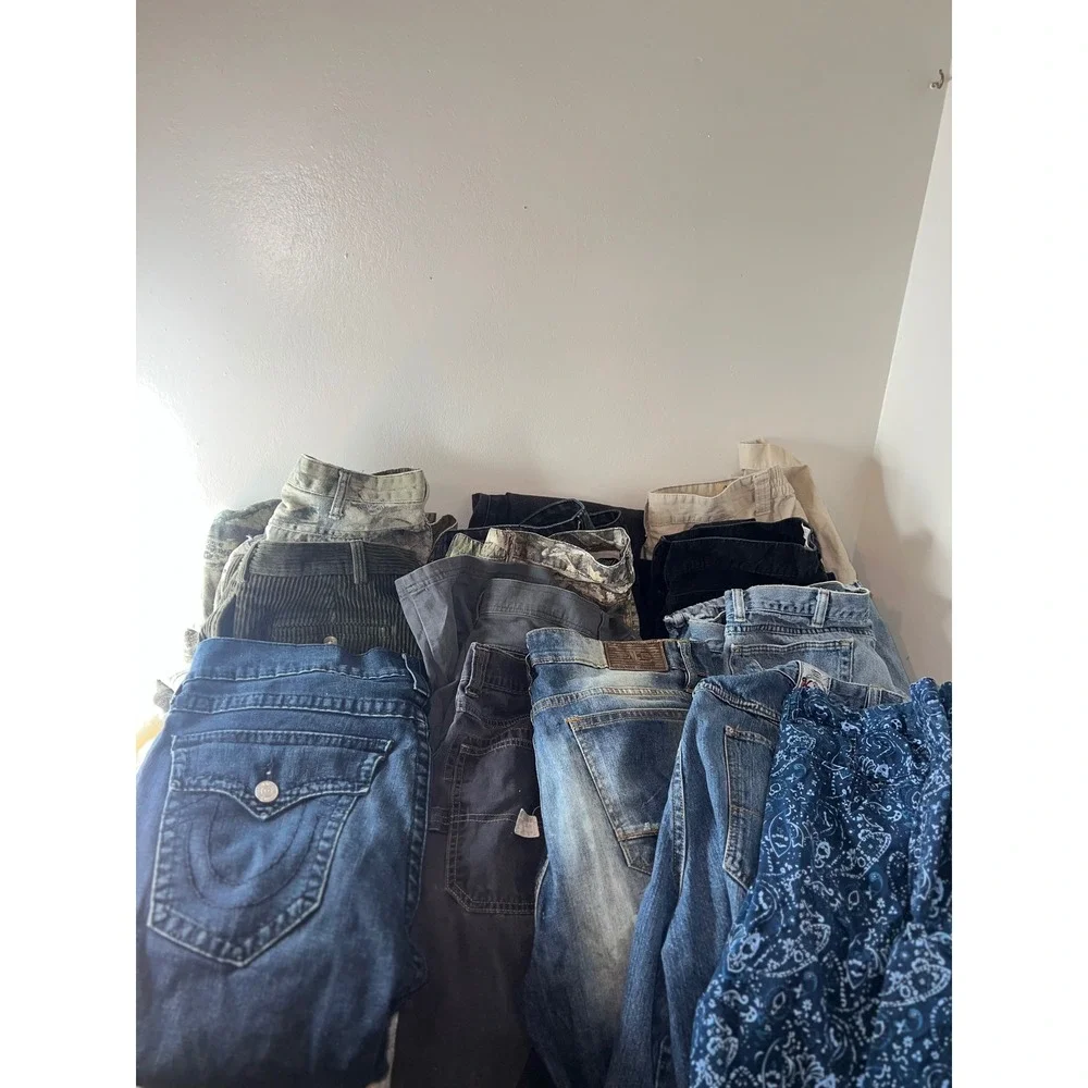 Mens Resell Lot 36x32/34 True Religion Jeans Harlem Globetrotters Camo Fubu Y2K